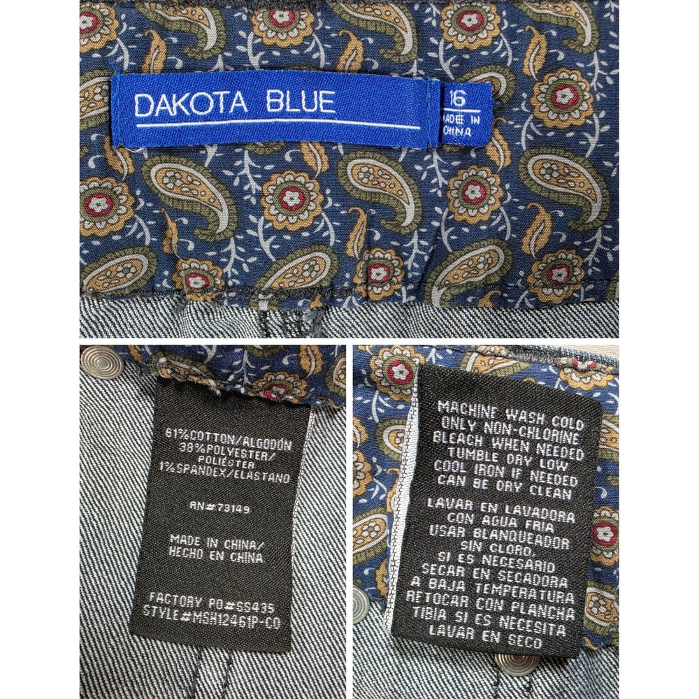 Utility Stretch Denim Casual Shorts dark indigo wash Women's 16 Dakota Blue - Picture 3 of 6